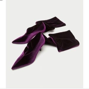 Zara velvet over the knee boots